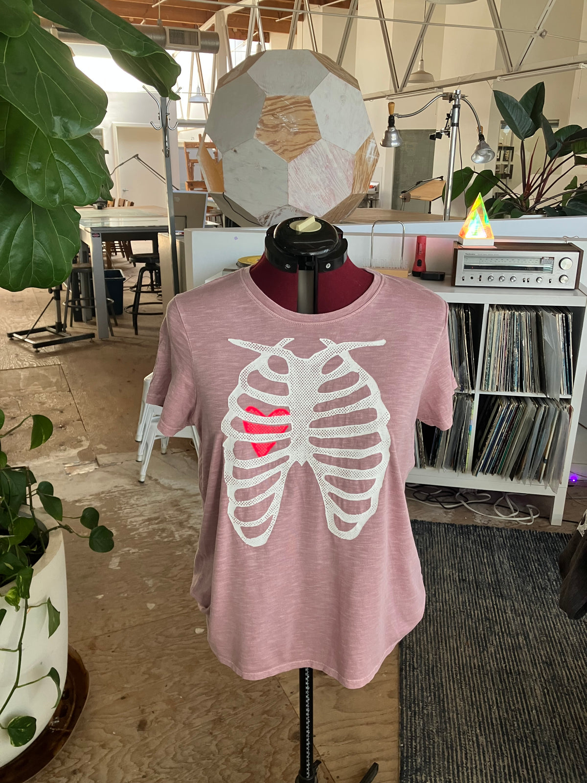 X-Ray Heart T-shirt, pink, size M