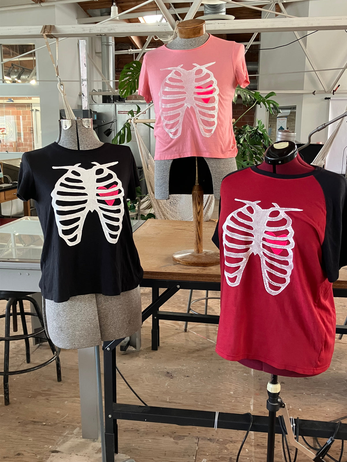 X-Ray Heart black T-shirt size M
