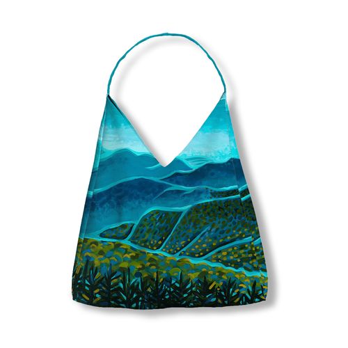 Tangled up in Blue Crescent Shoulder Bag