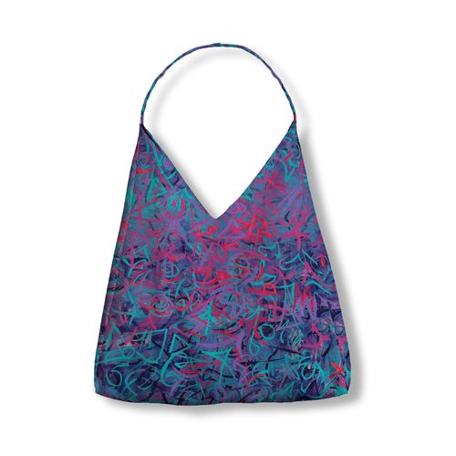 Metaphysical Graffiti Crescent Shoulder Bag