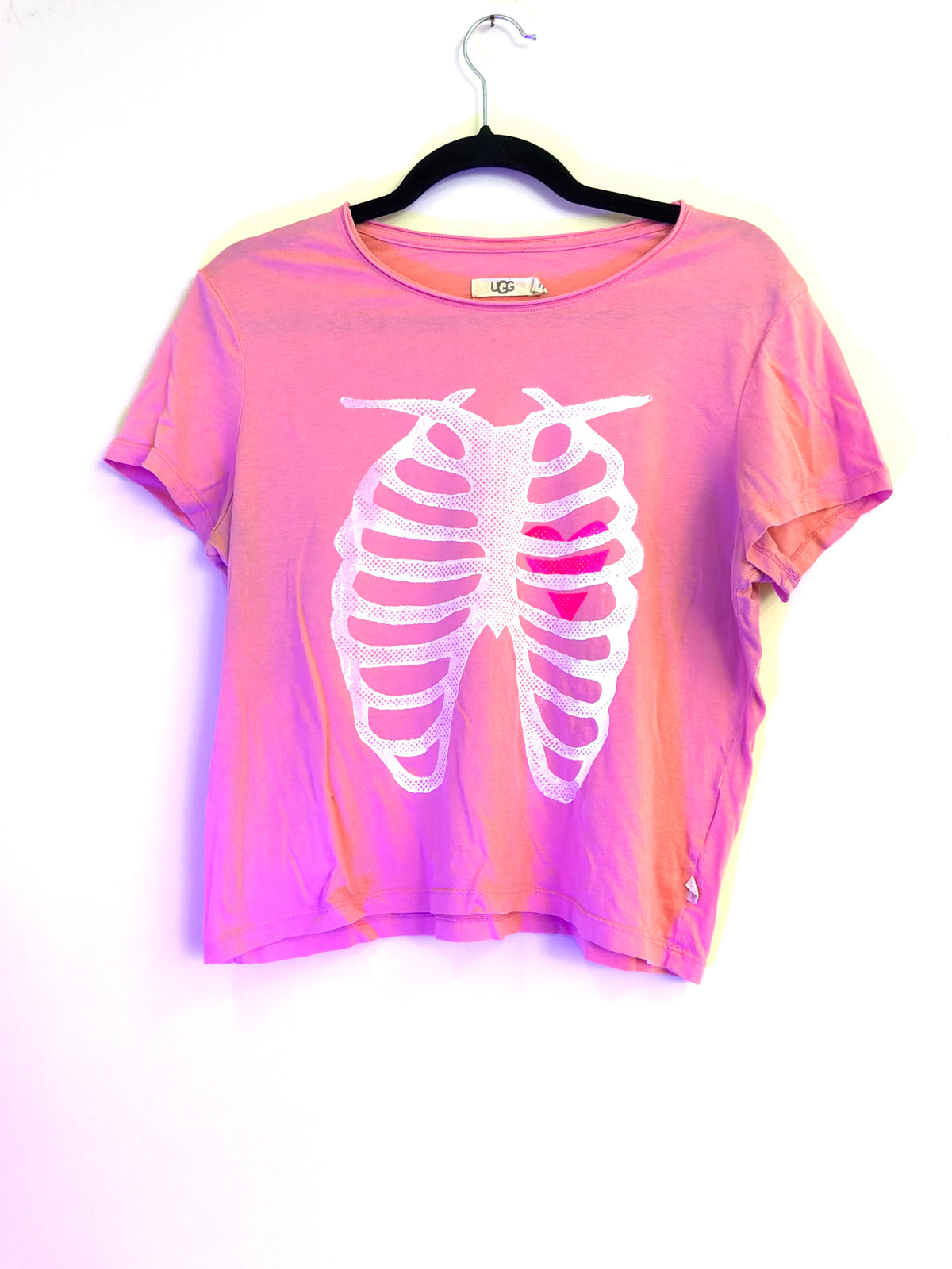 X-Ray Heart pink cropped T-shirt size M