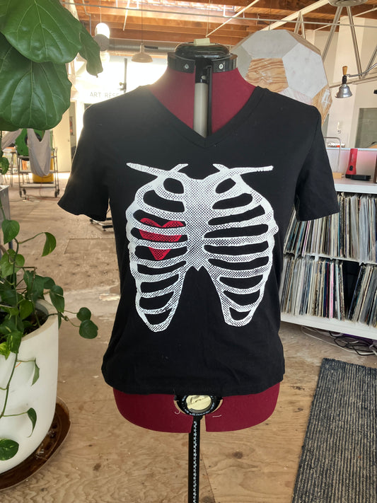 X-Ray Heart T-shirt, black, size S