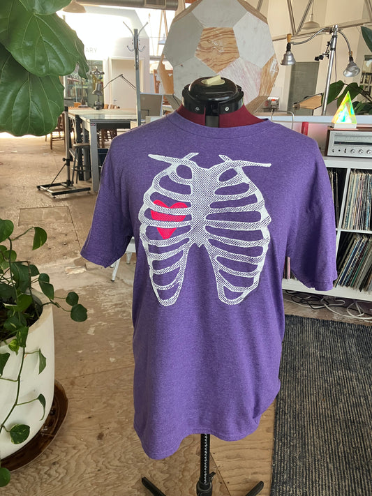 X-Ray Heart T-shirt, Purple, size L