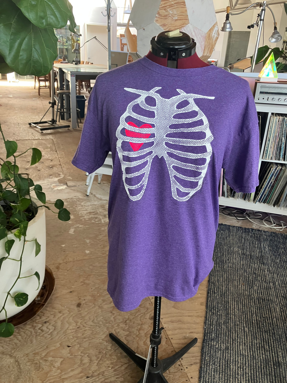 X-Ray Heart T-shirt, Purple, size L