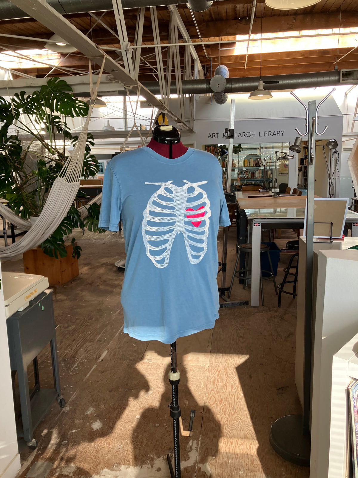 X-Ray Heart T-shirt, sky blue, men’s size M