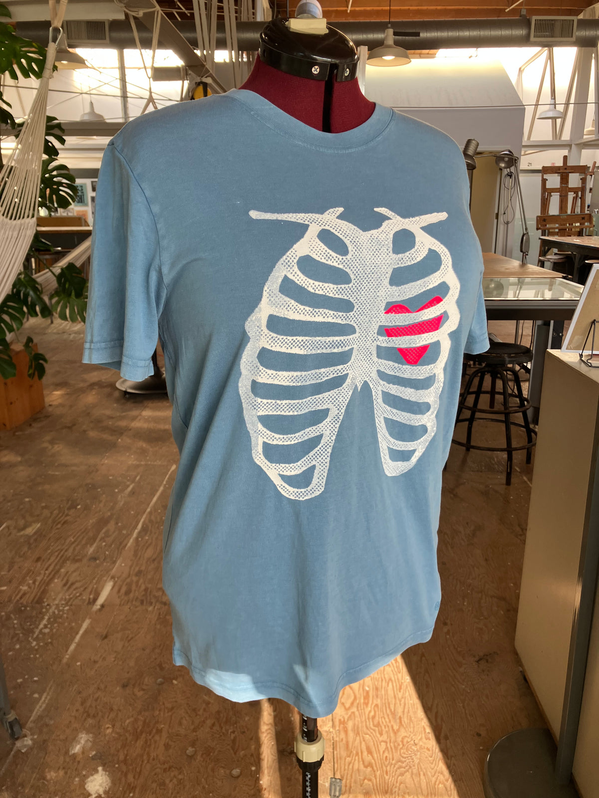 X-Ray Heart T-shirt, sky blue, men’s size M