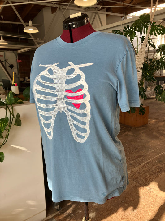 X-Ray Heart T-shirt, sky blue, men’s size M