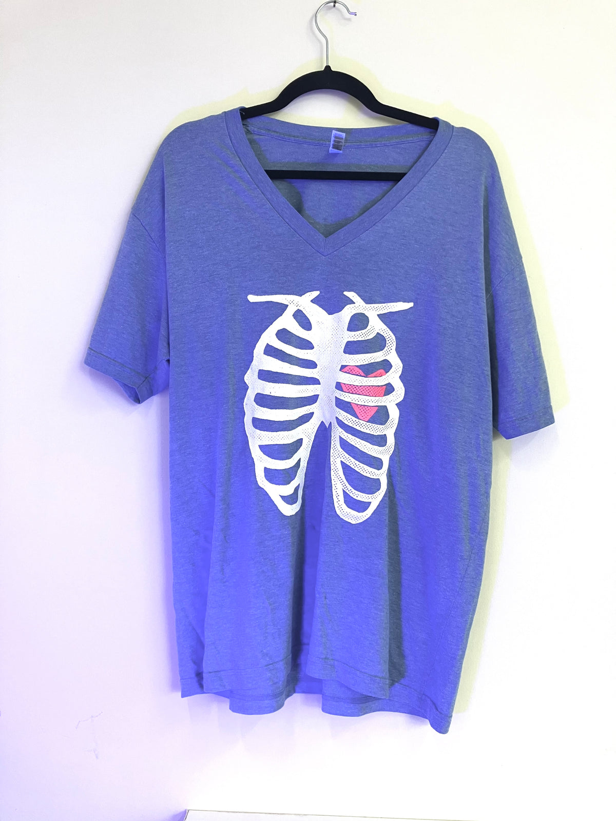 X-Ray Heart T-shirt, sky blue , size XL