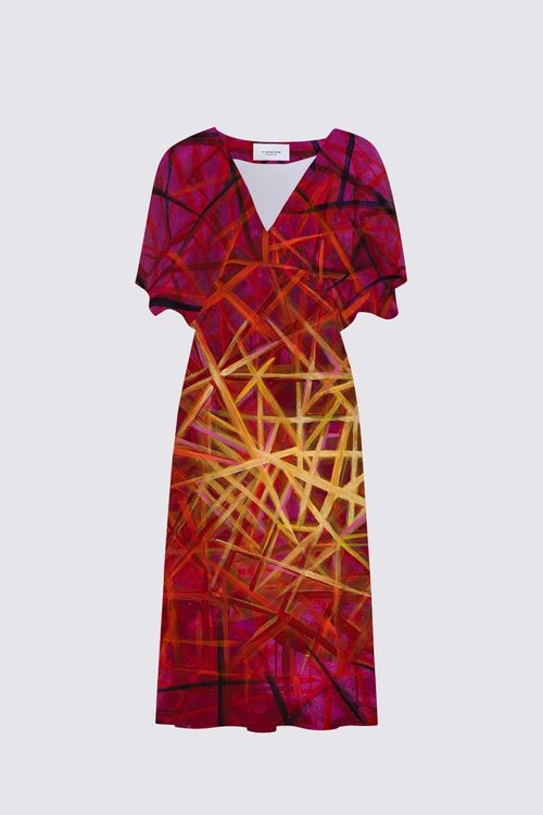 Mackenzie's Painting V-Neck Flutter Dress