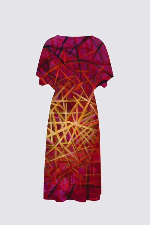 Mackenzie's Painting V-Neck Flutter Dress