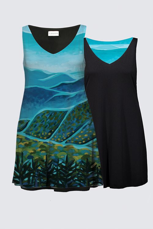 Tangled up in Blue Reversible Plus Dress